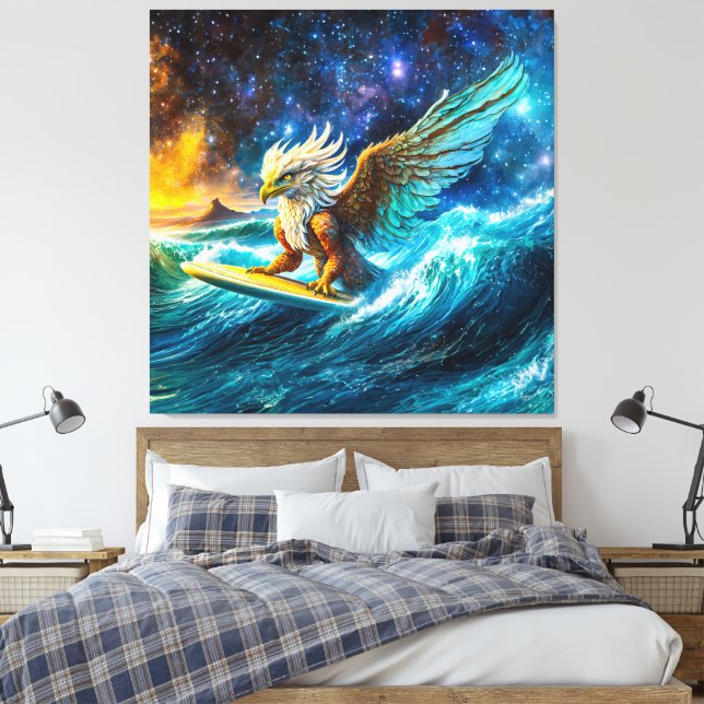 Lienzo Surfing Eagle Design por Rich AMeN Gill (Insitu(Dormitorio))
