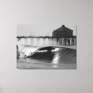 Lienzo Surfing en Huntington Beach Pier - lado norte