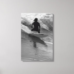 Lienzo Surfing The Waves Grayscale