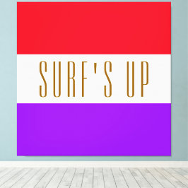Lienzo SURF'S UP Fun Bright Purple White Stripes