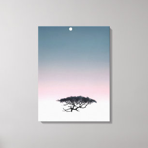 Lienzo Surreal Dreamscape: Árbol flotante y Luna