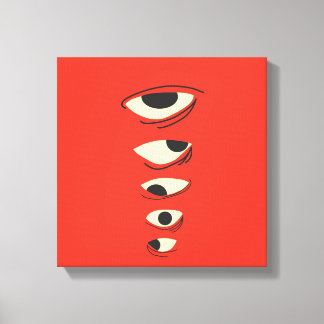 Lienzo Surreal Minimal Eyes – Abstract Red Illustration