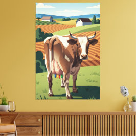 Lienzo Surreal WPA styled cow