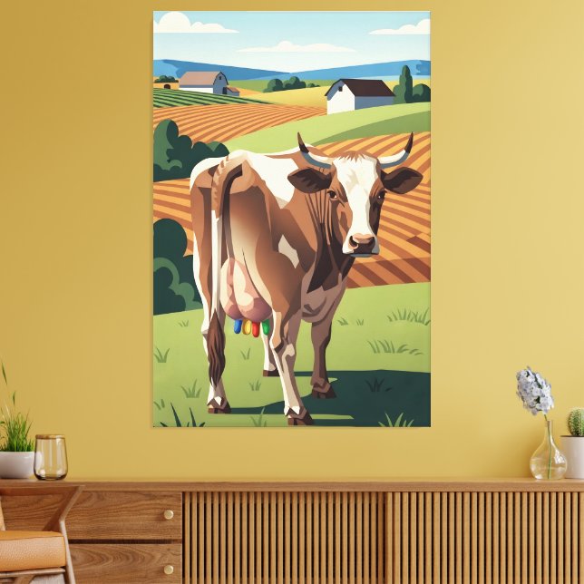 Lienzo Surreal WPA styled cow (Insitu (Sala de estar))