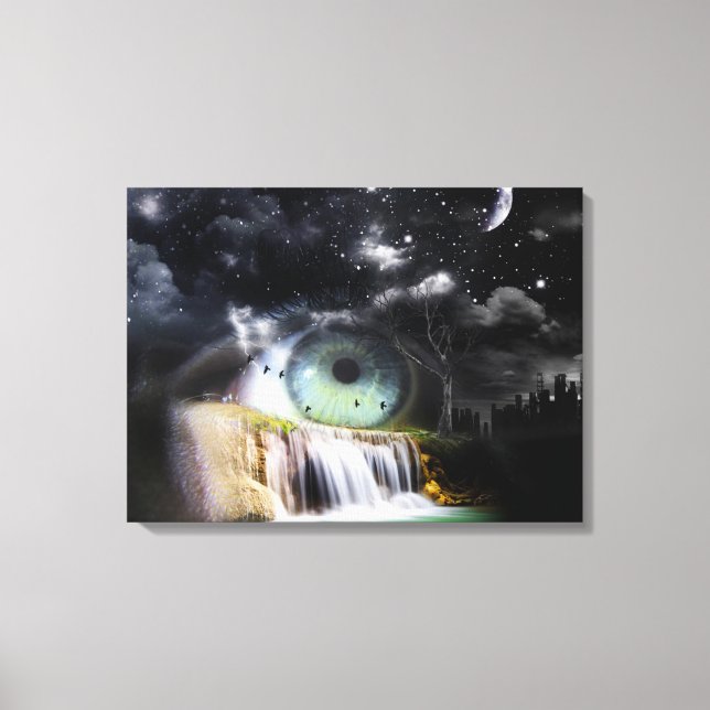 Lienzo Surrealismo de cascada (Anverso)