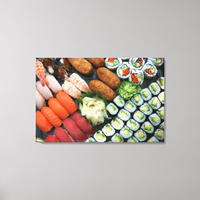 Lienzo Surtido de favoritos de sushi japonés (Anverso)
