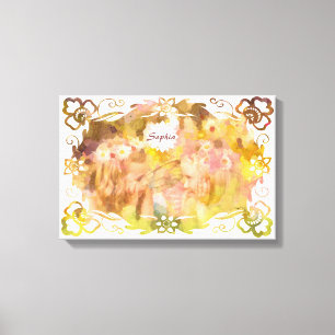 Lienzo Susurros de Magia: Dos Amigas Hadas en un Jardín