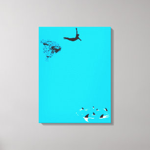 Lienzo swan buceo