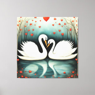 Lienzo Swan Love 2