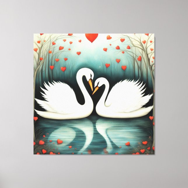 Lienzo Swan Love 2 (Anverso)