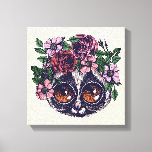 Lienzo Sweet Floral Lemur (Anverso)