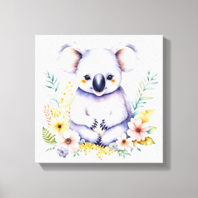Lienzo Sweet Koala Bear Baby Nursery Art (Anverso)