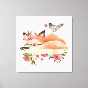 Lienzo Sweet Woodlands Baby Fox Floral