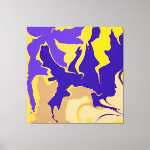 Lienzo Swils Northwest Purple, Yellow y Beige