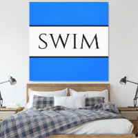 SWIM Fun Sporty Bright Blue Summer Stripes