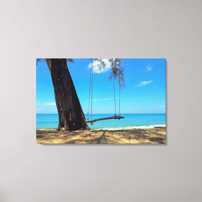 Lienzo Swings & Tree on the Sand (Anverso)
