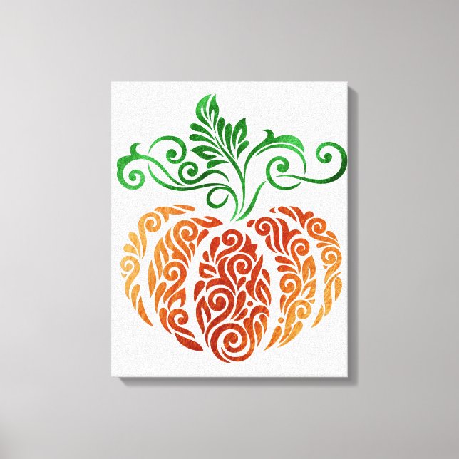 Lienzo Swirl De La Calabaza De Otoño (Anverso)