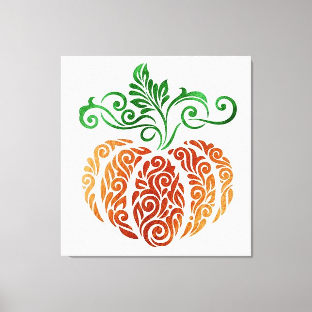 Lienzo Swirl De La Calabaza De Otoño (Anverso)