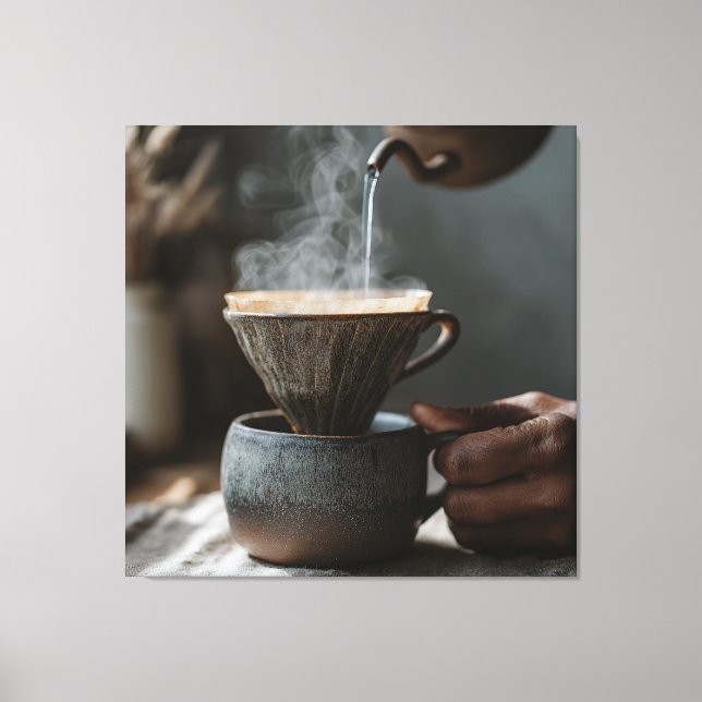 Lienzo Swirling Steam Handheld Pour (Anverso)