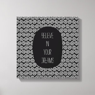 Lienzo Swirls en blanco y negro