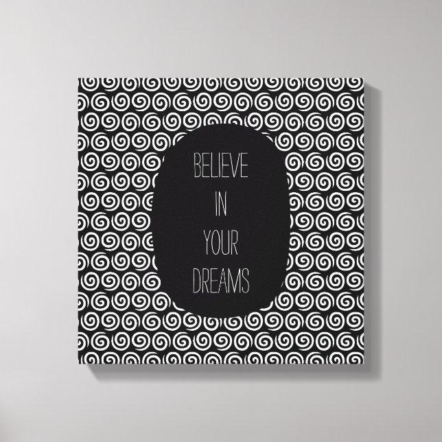 Lienzo Swirls en blanco y negro (Anverso)
