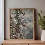 Lienzo Swiss Alps Eiger Larch Tree Art<br><div class="desc">Can you hear the distant chime of cowbells and the whistle of the wind through the needles? This perspective takes you right to the edge of a jagged limestone outcrop, looking up at a gnarled European Larch that has weathered a century of Swiss winters. In the background, the mighty Eiger...</div>
