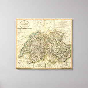 Lienzo Swisserland - mapa del atlas de Suiza