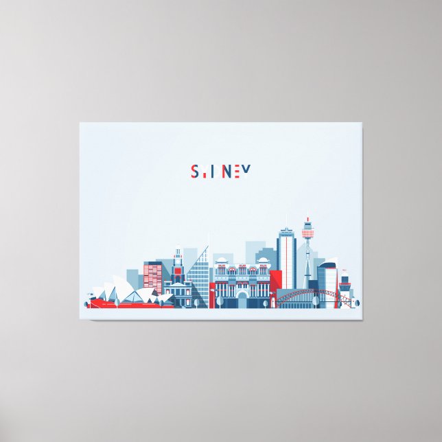 Lienzo Sydney Australia City Skyline (Anverso)