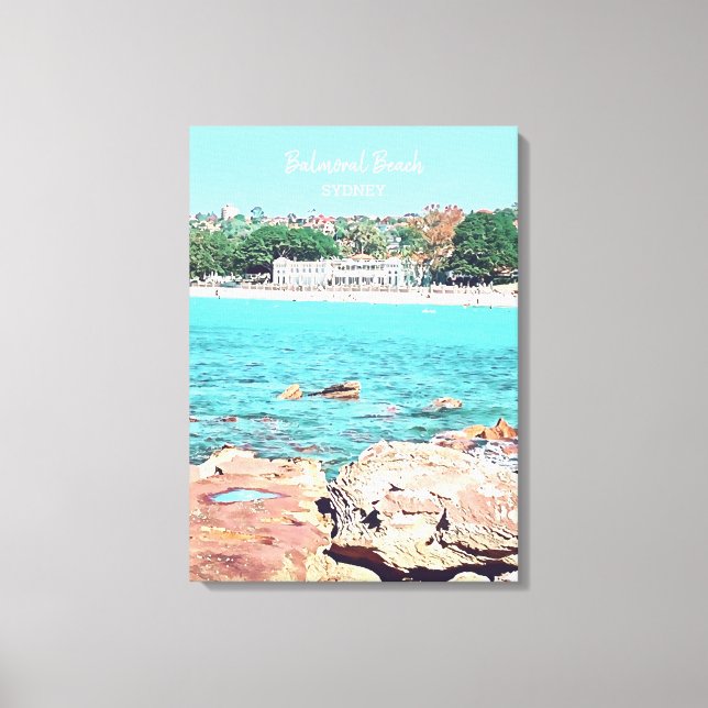 Lienzo Sydney Balmoral Beach retro Bathers Pavillion (Anverso)