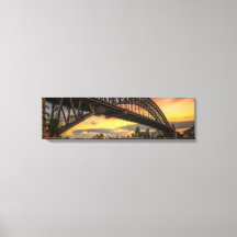 Sydney Harbour Bridge Sunset Panoramic Canvas
