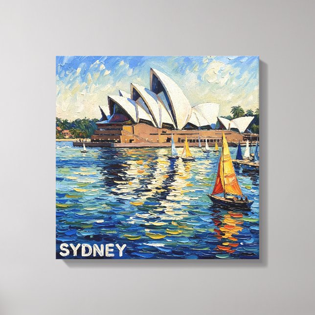 Lienzo Sydney Opera House Harbor Sailing Stretched Canvas (Anverso)