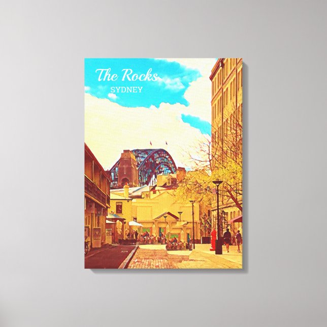 Lienzo Sydney The Rocks with harbour Bridge (Anverso)