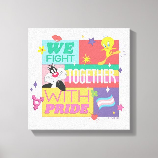 Lienzo SYLVESTER™ & TWEETY™| We Fight Together With Pride (Anverso)