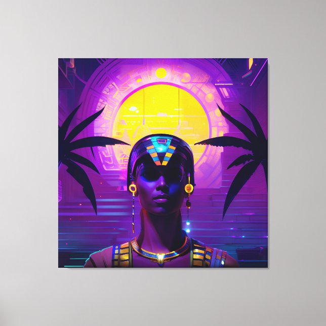 Lienzo Synthwave Pharaoh (Anverso)