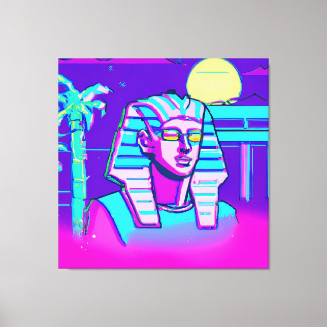 Lienzo Synthwave Pharaoh (Anverso)
