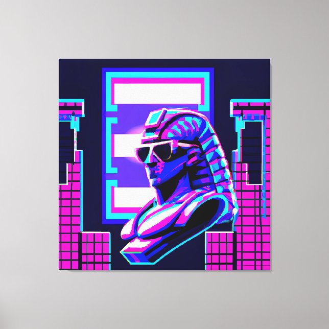 Lienzo Synthwave Pharaoh (Anverso)