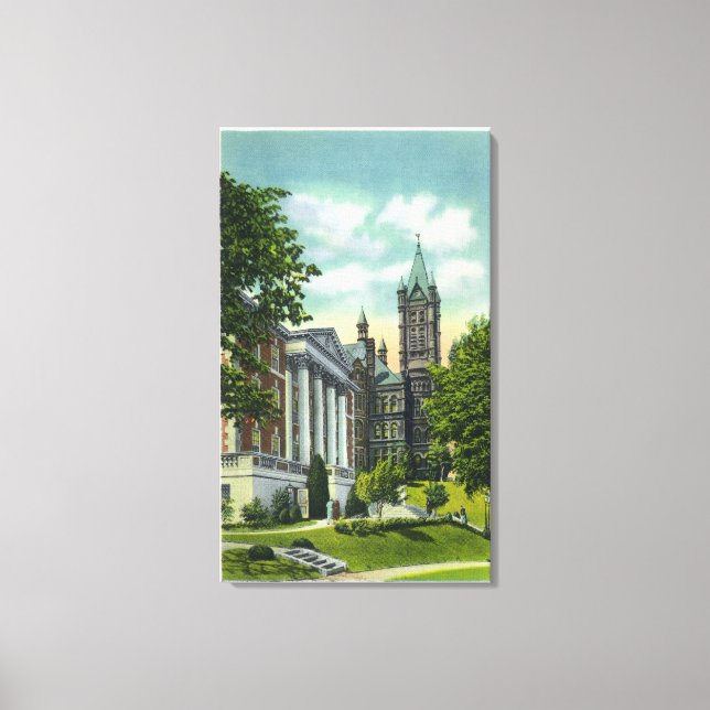 Lienzo Syracuse U Campus View Show Crouse College (Anverso)