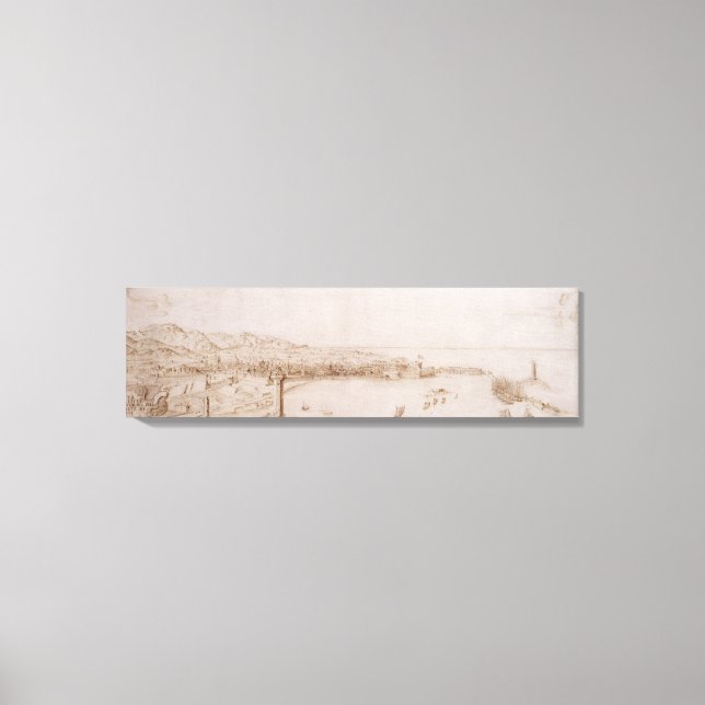 Lienzo T31454 Vista panorámica de Livorno (pluma y tinta) (Anverso)