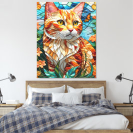 Lienzo Tabby art stained glass cat colorful modern style