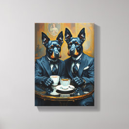 Lienzo Tableau Décoratif (Deux Chien Doberman Élégant)