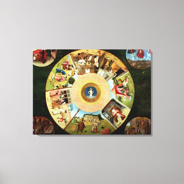 Lienzo Tabletop de los siete pecados mortales (Anverso)
