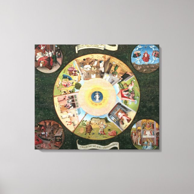 Lienzo Tabletop de los siete pecados mortales (Anverso)