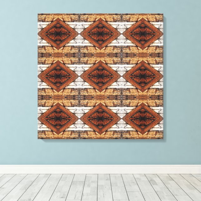Lienzo Tablones de Madera Deteriorada Patrón de Diamante  (Insitu (piso de madera))