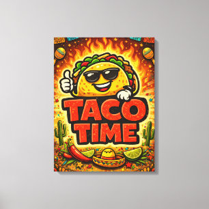 Lienzo Taco Time - Fiasco de Fiesta - Fieles a la Comida