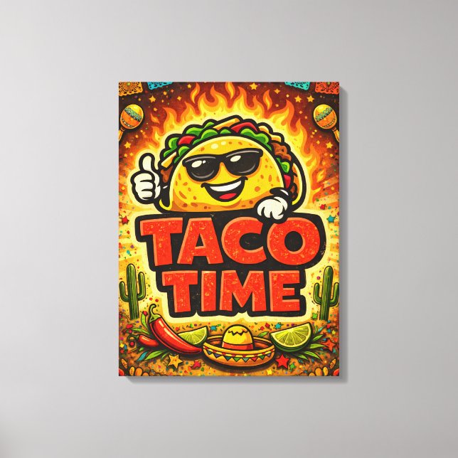 Lienzo Taco Time - Fiasco de Fiesta - Fieles a la Comida (Anverso)