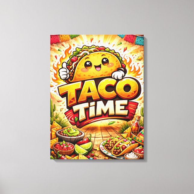 Lienzo Taco Time - Fiesta Fiasco - Foodie Fiends (Anverso)