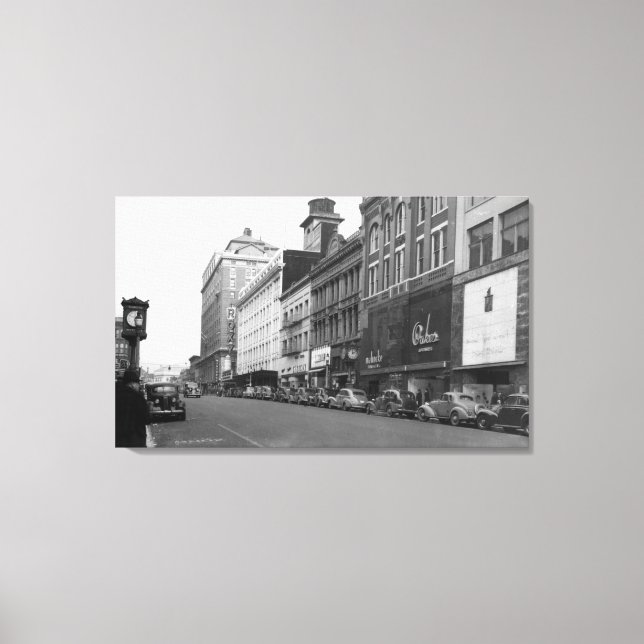 Lienzo Tacoma, WA View of Broadway (Anverso)