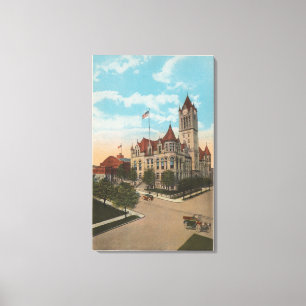 Lienzo Tacoma, WA - vista del Palacio de Justicia del