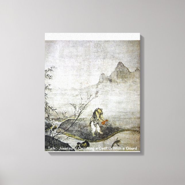 Lienzo Taikō Josetsu / Capturando un bagre con un Gourd / (Anverso)