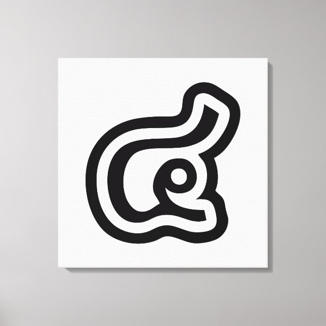 Lienzo Tailandia Número 4 / Cuatro / ๔ (Ver/Si) Guión Tai (Anverso)